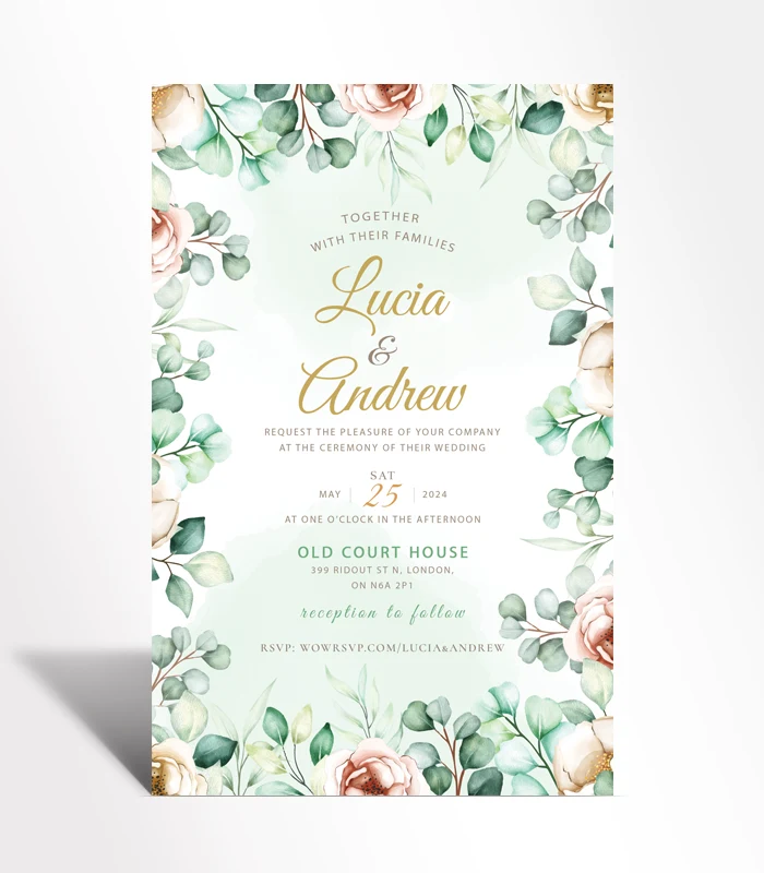885 Eucalyptus Garden Wedding Invitation - Image 1