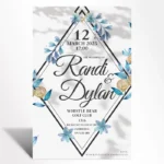 Midnight Diamond Floral Wedding Invitation