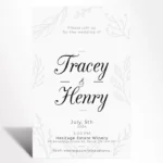 Classic Monochrome Wedding Invitation