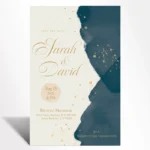 Navy Blue & Gold Watercolor Save the Date