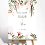 Elegant Watercolor Floral Welcome Sign