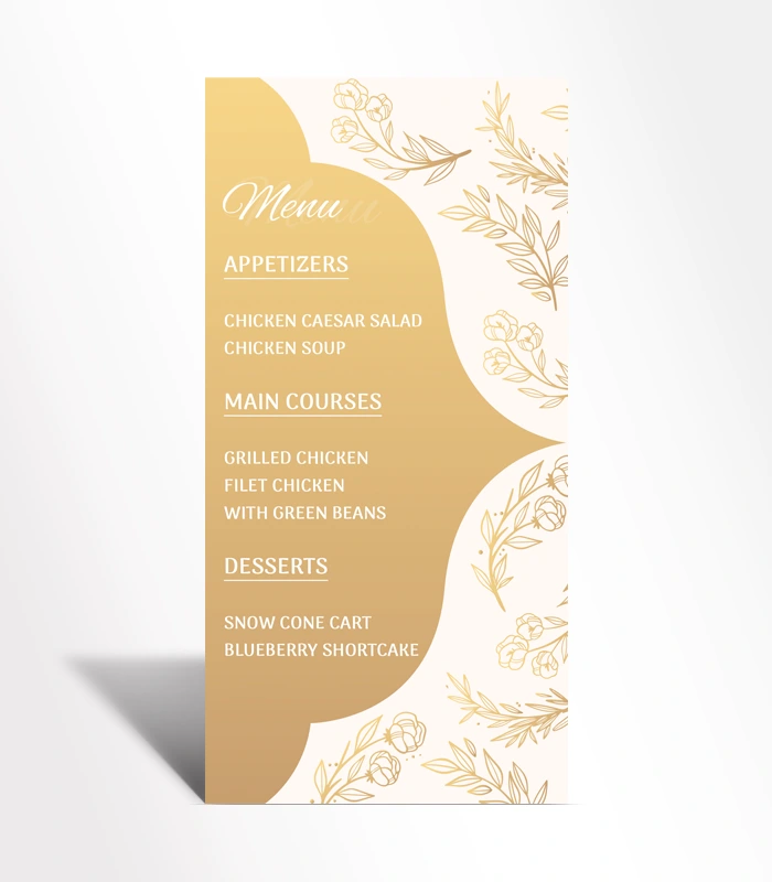 2 Champagne Bloom Menu Card - Image 1