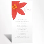 Coral Bloom Menu Card